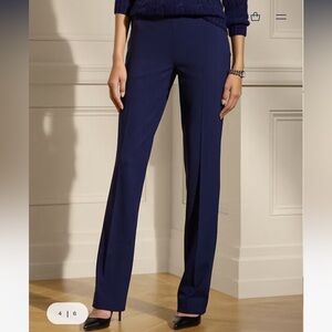 Ralph Lauren Size 2 Black Label Navy Side Zipped Wool/Elastane Pants